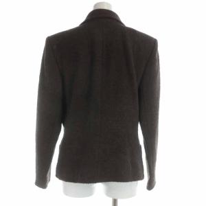 YVES SAINT LAURENT セットアップ 上下 ジャケット タイトスカート ひざ丈 ウール ヴィンテージ L M 茶 ブラウン