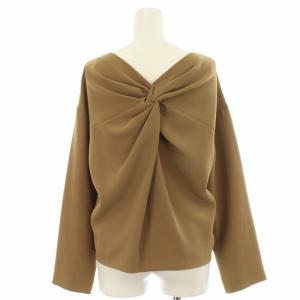 ADORE ブラウス シャツ 長袖 プルオーバー シャーリング 38 キャメル