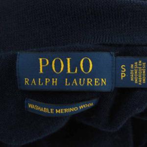 POLO RALPH LAUREN ニット セーター タートルネック 長袖 刺繍 S ネイビー