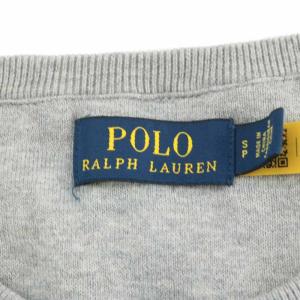 POLO RALPH LAUREN ニット セーター 長袖 刺繍 S グレー