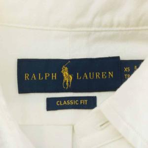 POLO RALPH LAUREN CLASSIC FIT ボタンダウンシャツ 長袖 刺繍 XS 白 ホワイト