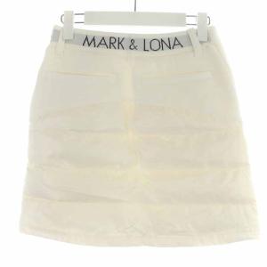 MARK&LONA OLSEN SPONGE SKIRT ゴルフウェア ダウンスカート 台形 ひざ丈 38 ホワイト