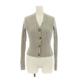 カーディガン リブニット Vネック ショート丈 長袖 00 グレー