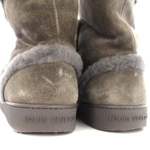 LOUIS VUITTON ショートブーツ ムートン スエード 36.5 23.5cm グレー