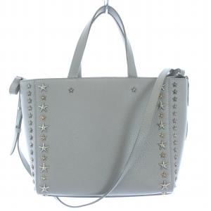 JIMMY CHOO ペガジ スタースタッズ ハンドバッグ 2WAY レザー グレー