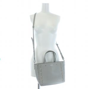 JIMMY CHOO ペガジ スタースタッズ ハンドバッグ 2WAY レザー グレー