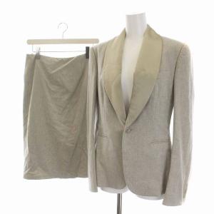 スーツ セットアップ 上下 テーラードジャケット 1B ひざ丈 スカート 2 4 M グレージュ