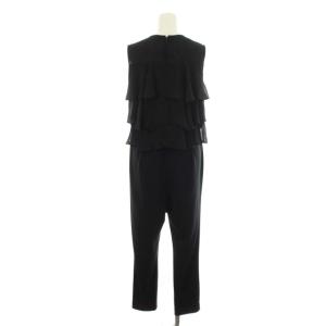 GRACE CONTINENTAL オールインワン サロペット オーバーオール ノースリーブ テーパード スリム ロング ティアード シフォン 36 S 黒 ブラック