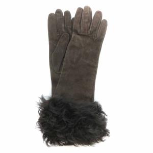 手袋 グローブ ラムレザー 羊革 ラムファー 17.0cm 茶 ブラウン