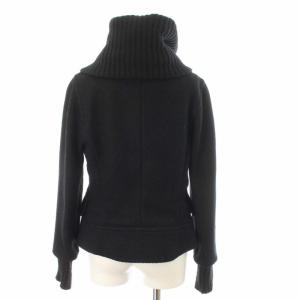Max Mara ジャケット ニット切替 オフタートル アルパカ ウール アンゴラ混 40 M 黒 ブラック