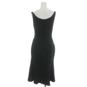 VALENTINO ワンピース ひざ丈 ノースリーブ ベルト ウール 40 ブラック