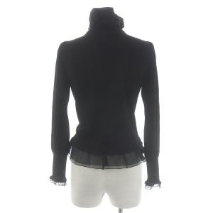 TO BE CHIC ニット セーター 長袖 フリルカラー ベルト 2 ブラック