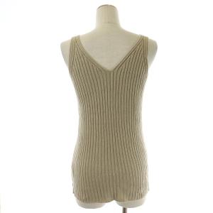 EVERYDAY I LIKE 20SS サマーVネックベスト カットソー リブニット ノースリーブ プルオーバー 麻混 リネン混 F ベージュ 20080500816010