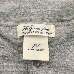 REMI RELIEF Tシャツ カットソー 半袖 ヘンリーネック コットン XL グレー
