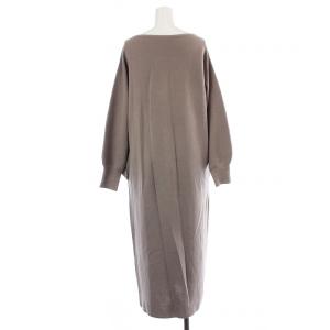 Diagram 21AW ニットワンピース フレア ロング 長袖 ウール 36 ベージュ