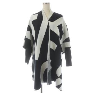 カーディガン ロング ボーダー 白 ホワイト 黒 ブラック