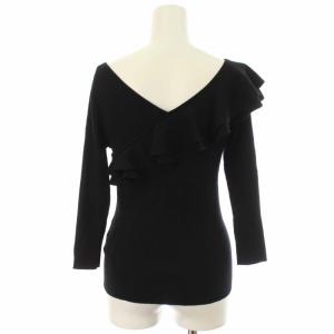 GRACE CONTINENTAL 19AW リブニット セーター フリル ウール 長袖 36 ブラック