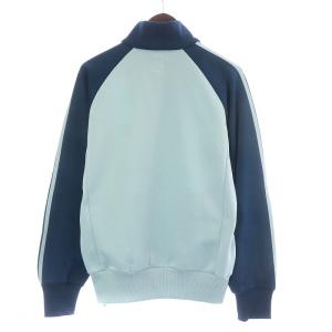 adidas Originals ジップアップジャケット トラックジャケット パーカー 袖ライン ロゴ刺繍 M ライトブルー ネイビー