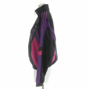 adidas Originals ナイロンジャケット ハイネック スタンドカラー ジップアップ ロゴプリント M ブラック ピンク