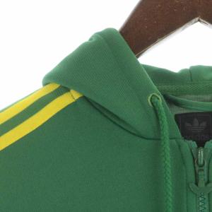 adidas Originals トラックジャケット パーカー ジップアップ スリーライン ロゴプリント 長袖 M グリーン