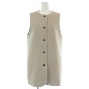 メランジノーカラーベスト ジレ ロング ベージュ