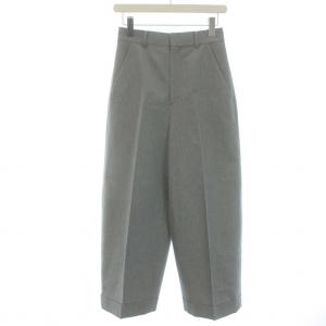 W/COツイルワイドストレートTR パンツ スラックス ジップフライ ウール混 36 S グレー