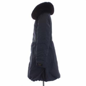 TATRAS ダウンコート ロング ミドル フォックスファー 3 ネイビー ブラック LTA13A4237