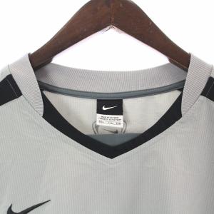 NIKE カットソー ロゴ刺繍 切替 XXL グレー