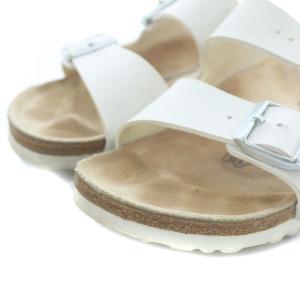 BIRKENSTOCK アリゾナ ARIZONA コンフォートサンダル フラット ベルト レザー 37 24cm 白 ホワイト ベージュ D
