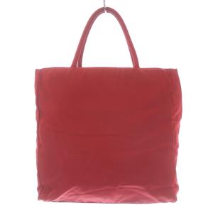 PRADA トートバッグ ミニ 三角プレート ナイロン 赤