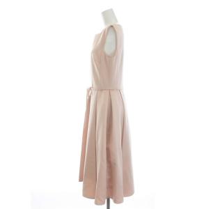 René 19年製 ワンピース ロング キーネック ノースリーブ リボン 36 ピンク