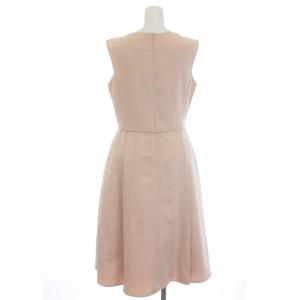 René 19年製 ワンピース ロング キーネック ノースリーブ リボン 36 ピンク