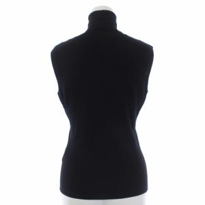 FOXEY BOUTIQUE タートルネックノースリーブニット セーター カットソー 40 薄手 ウール ブラック