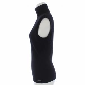 FOXEY BOUTIQUE タートルネックノースリーブニット セーター カットソー 40 薄手 ウール ブラック