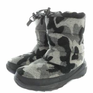 THE NORTH FACE NUPTSE BOOTIE WOOL 2 CAMO ショートブーツ 迷彩 ロゴ刺繍 US7 ブラック