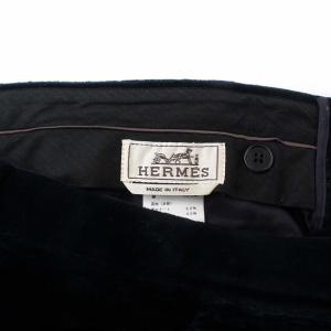 HERMES 近年モデル ベロアパンツ ストレート 紺 ダークネイビー
