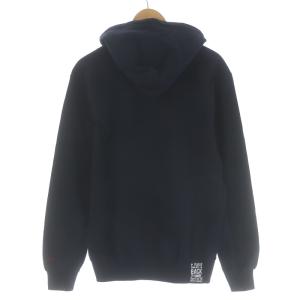 Back Channel パーカー スウェット プルオーバー 長袖 フード スクエアロゴ プリント M ネイビー