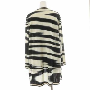 MISSONI カーディガン 長袖 総柄 ウール 46 ホワイト ブラック