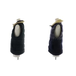 MISSONI ダウンベスト リバーシブル ウール アウター S 紺 ネイビー