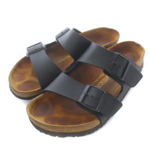 BIRKENSTOCK アリゾナ ARIZONA コンフォートサンダル フラット ベルト レザー 39 25cm 黒 ブラック