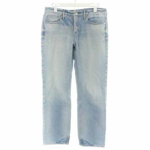 THE HIS デニムパンツ ジーンズ ロング USED加工 24 M 水色 ライトブルー