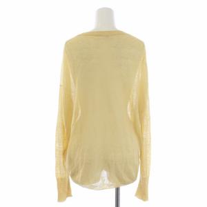Plage 21SS シースループルオーバー ニット カットソー 長袖 薄手 リネン ナイロン シルク F 黄 イエロー 21080922202010