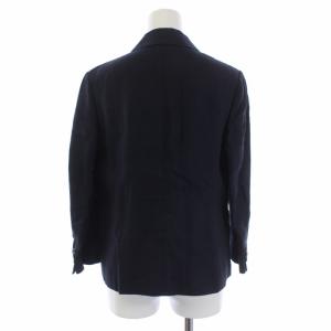 MARGARET HOWELL テーラードジャケット 背抜き シングル 2B リネン 3 L 紺 ネイビー 578-120006