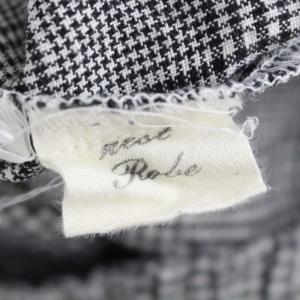 nest Robe イージーパンツ チェック リネン 日本製 F 白 ホワイト 黒 ブラック