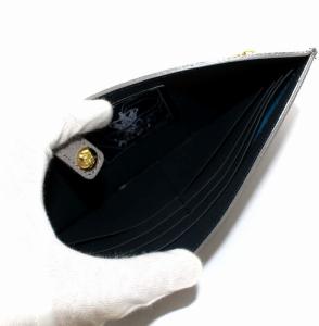 A.D.M.J. 長財布 スリムウォレット スナップボタン レザー グレー