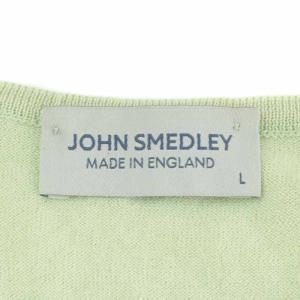 JOHN SMEDLEY ニット 半袖 無地 Vネック L ライトグリーン