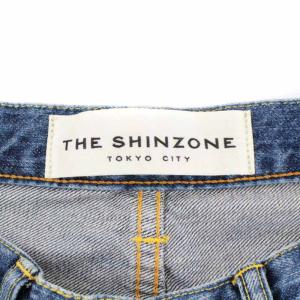 Shinzone STRAIGHT DENIM PT デニムパンツ ジーンズ ジップフライ カットオフ 36 ブルー