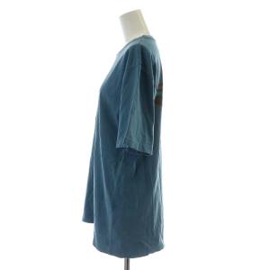 Deuxieme Classe 19SS Tシャツ カットソー 半袖 バックプリント ダメージ加工 青 ブルー 19070500704110