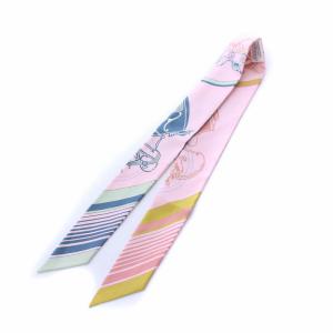 エクスリブリス ツイリー スカーフ 絹 シルク100％ ピンク