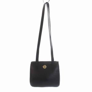 CELINE サークルロゴ ショルダーバッグ レザー 黒